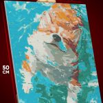 Алмазная мозаика Собака Корги плавает 40x50
