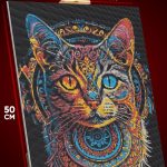 Алмазная мозаика Кот мандала орнамент 40x50