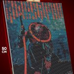 Алмазная мозаика Самурай Ночь Иероглифы катана 40x50