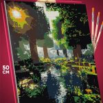 Картина по номерам Майнкрафт Игра пейзажи 40x50