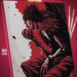 Картина по номерам Тетрадь смерти Аниме Рюк бог 40x50