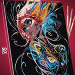 Картина по номерам Девушка Аниме-арт абстракция 40x50