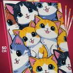 Картина по номерам Котики Арт в кадре 40x50