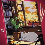 Картина по номерам Котики спит 40x50