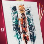 Картина по номерам Наруто Аниме Наруто Саске Какаши 40x50