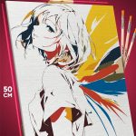 Картина по номерам Девушка Аниме-арт перья 40x50