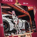 Картина по номерам Авто дрифт девушка 40x50