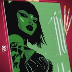 Картина по номерам Девушка неон 40x50