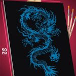 Картина по номерам Арт дракон неон 40x50