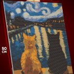 Алмазная мозаика Живопись Ван Гог котики 40x50