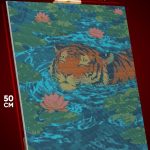 Алмазная мозаика Животные тигр в пруду 40x50