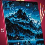 Картина по номерам Пейзаж лесной природа горы озеро ночь 40x50