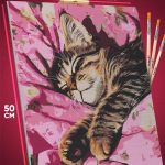 Картина по номерам Котики спит 40x50