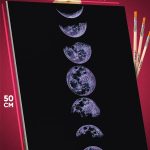 Картина по номерам Абстракция космос фаза луны 40x50