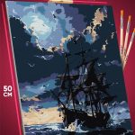 Картина по номерам Пейзаж морской корабль в море 40x50