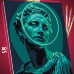 Картина по номерам Статуя греческая неон 40x50