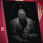 Картина по номерам Темная фэнтези рыцарь Dark Souls 40x50