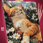 Картина по номерам Котики спит в поле 40x50
