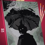 Картина по номерам Девушка Арт демон тень 40x50