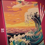 Картина по номерам Пейзаж морской абстракция волны живопись 40x50