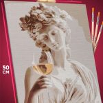 Картина по номерам Статуя эстетика девушка с бокалом 40x50