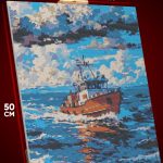 Алмазная мозаика Пейзаж морской лодка корабль яхта в море 40x50