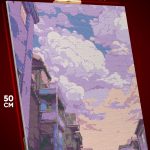 Алмазная мозаика Пейзаж городской облака 40x50