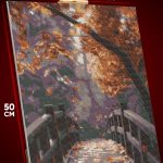 Алмазная мозаика Пейзаж лесной природа осень мост 40x50