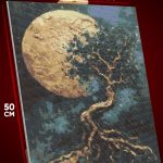 Алмазная мозаика Абстракция луна дерево 40x50