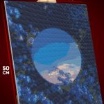 Алмазная мозаика Цветы синие поле 40x50