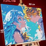 Алмазная мозаика Любовь Аниме-арт парень и девушка 40x50
