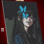 Алмазная мозаика Клинок рассекающий демонов Аниме бабочки 40x50