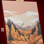 Алмазная мозаика Пейзаж лесной природа осень горы 40x50