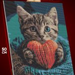 Алмазная мозаика Кот с сердечком 40x50