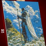 Алмазная мозаика Темная фэнтези рыцарь поле цветочное 40x50