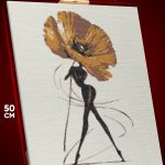 Алмазная мозаика Живопись силуэт девушки цветок 40x50