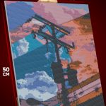 Алмазная мозаика Абстракция облака фонарный столб 40x50