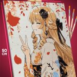 Картина по номерам Геншин Импакт Игра девушка в кимоно 40x50