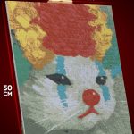 Алмазная мозаика Мем Котик шут клоун 40x50