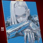 Алмазная мозаика Девушка киберпанк киборг 40x50