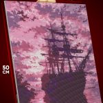 Алмазная мозаика Пейзаж морской корабль в море 40x50