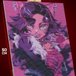 Алмазная мозаика Monster High Арт девушка кошка нэко 40x50