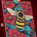 Алмазная мозаика Животные пчела шмель цветы 40x50
