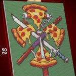 Алмазная мозаика Мультфильмы Черепашки-ниндзя пицца 40x50