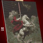 Алмазная мозаика Темная фэнтези рыцарь на коне 40x50