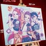 Алмазная мозаика Кейпоп-охотницы на демонов кпоп 40x50