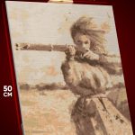 Алмазная мозаика Девушка с мушкетом 40x50