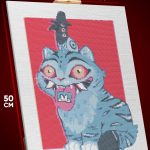 Алмазная мозаика Котики абстракция психоделика 40x50