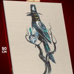 Алмазная мозаика Животные ворон птица абстракция 40x50