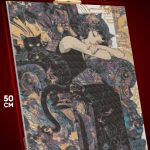 Алмазная мозаика Девушка Арт с кошкой абстракция 40x50